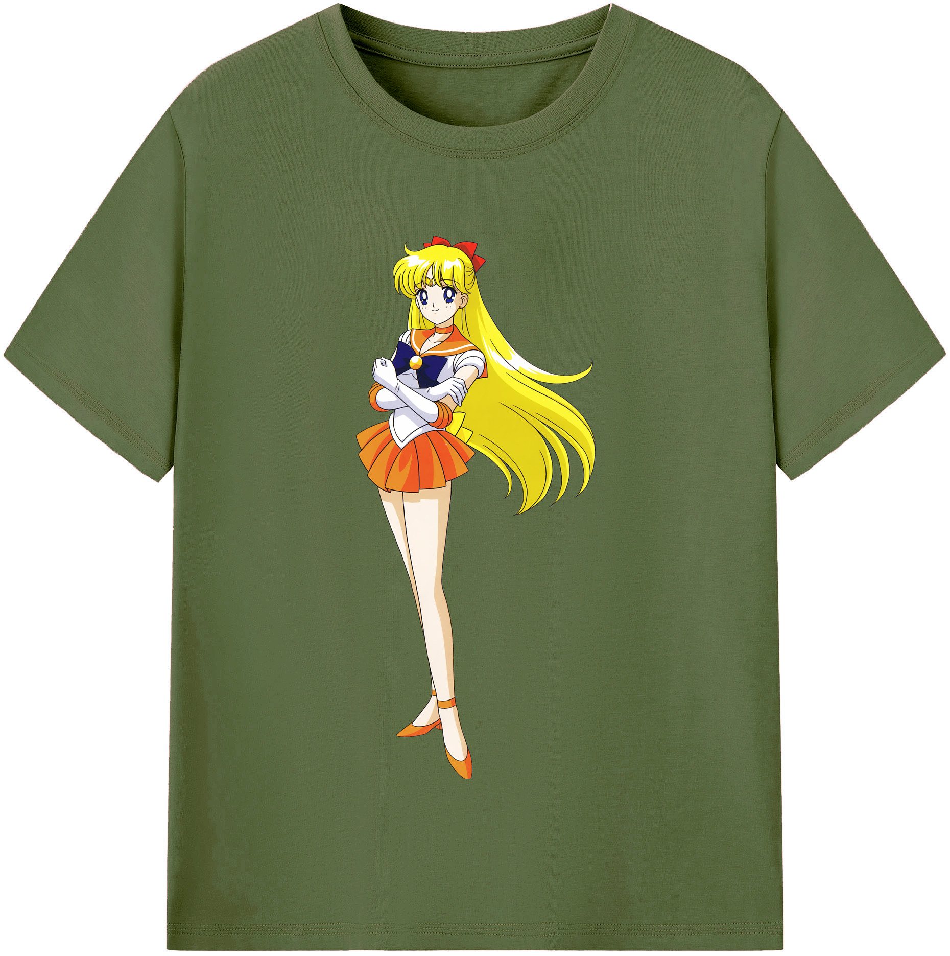 （画像用） 美少女戦士セーラームーン 愛野 美奈子 あいの みなこ Sailor Moon Aino Minako 綿100％半袖Tシャツ（フロントプリント）